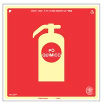 Placa sinalizadora de extintor de pó químico, E5P