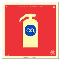 Placa sinalizadora de extintor de CO2 - E5C