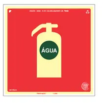 Placa sinalizadora de extintor de água, E5A